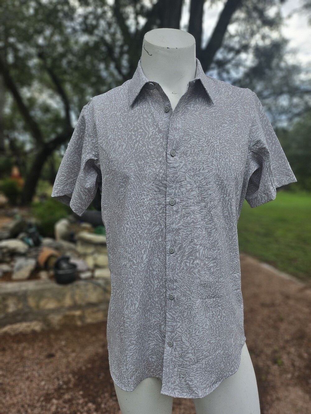 Lululemon Men Airing Easy Camp Collar Short-Sleeve Button-Up Shirt L